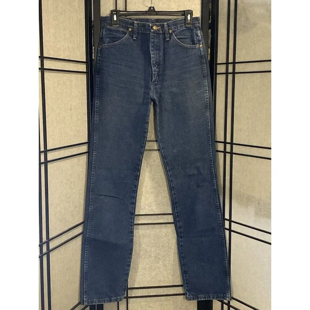 Wrangler denim Men’s jeans 30 x 34 VTG Brown Label Logo Cowboy Work Western